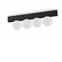 PING PONG Stropní přisazené svítidlo, těleso kov, povrch bílá/černá/mosaz, difuzor plast opál, LED 12W/1000lm, 18W/1500lm, teplá 3000K, 230V, IP20, tř.2, rozměry dle typu.
