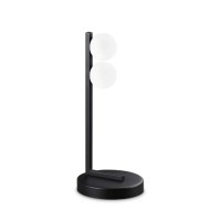 PING PONG Stolní lampa, základna kov, barva černá/bílá/mosaz,difuzor plast opál, LED 6W, 500lm, teplá 3000K, 230V, IP20, tř.2, rozměry d=150mm, h=350mm.