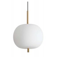 UMILE Závěsné svítidlo, základna kov, povrch zlatá, stínítko sklo opál, LED 20W, 1950lm, teplá 3000K, 230V, IP20, tř.2, rozměry d=300mm, h=275mm, vč. závěs. kabelu l=2425mm, lze zkrátit.