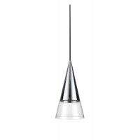 CONO Závěsné svítidlo, těleso kov, povrch nikl/mosaz/chrom lesk, pro žárovku 1x28W, GU10, 230V, IP20, tř.2, rozměry d=150mm, h=300mm, vč závěs kabelu l=2333mm, lze zkrátit.