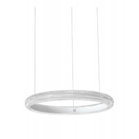 MIRACLE Závěsné svítidlo, základna kov, povrch bílá, difuzor plast s krystalovým efektem, LED 25W/3300lm, 37W/4900lm, 45W/6200lm, teplá 3000K, 230V, IP20, tř.2, rozměry dle typu.