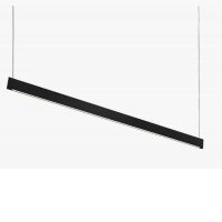 STEEL SLIM Závěsné svítidlo, těleso hliník, povrch bílá/černá, dif plast opál, LED 35W, 2900lm, teplá 3000K, vyzař. úhel 110°, 230V, IP20, tř.1, UGR<19, rozměry 1200x95x9mm, vč lankového závěsu l=1600mm lze zkrátit.