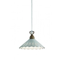 FIORDIPIZZO Závěsné svítidlo, těleso kov, povrch mosaz antik, stínítko keramika, pro žárovku 1x46W/77W, E27, A60, 230V, IP20, tř.1, rozměry dle typu svítidla