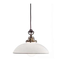 COUNTRY Závěsné svítidlo, těleso kov, povrch mosaz antik, stínítko sklo, pro žárovku 1x46W, E27, A60, 230V, IP20, tř.1, rozměry d=340mm, h=110mm, závěs l=1600mm, lze zkrátit