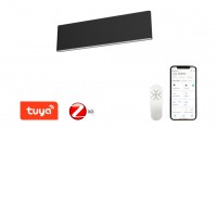 LISTON Nástěnné svítidlo, kov, bílá/černá/zlatá, dif plast opál, LED 8W, 560lm, smart TUYA, Matter Zigbee 3.0., dálk ovl. (souč) nebo mob. tel. CCT nast teplota teplá 2700K - denní 6500K, stmív, 230V, IP20, 290x80x35mm, sv nahoru/dolů.