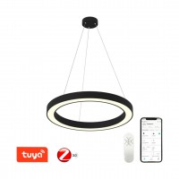 PASTEL Závěsné svítidlo, těleso kov, povrch bílá/černá, dif plast opál, LED 52W/66W, smart TUYA, Matter, Zigbee 3.0, dálk ovl. (součástí) nebo telefonem  CCT nast teplota teplá 2700K - denní 6500K, stmív.,230V, IP20, rozměry dle typu.