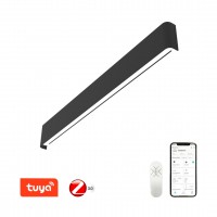 LÍNEA Nástěnné svítidlo, kov, bílá/černá/zlatá, dif plast opál, LED 40W, 2160lm, TUYA, Matter, Zigbee 3.0., dálk ovl. (souč) nebo mob. tel. CCT nast teplota teplá 2700K - denní 6500K, stmív, 230V, IP20, 760x90x35mm, sv nahoru/dolů.