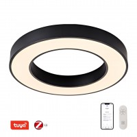 PASTEL SLIM Stropní svítidlo, těleso kov, povrch černá/bílá, dif plast opál, LED 52W/66W, smart TUYA, Matter, Zigbee 3.0., dálk ovl. (součástí) nebo mob. tel. CCT nast teplota teplá 2700K - denní 6500K, stmív.,230V, IP20, rozměry dle typu.