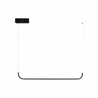 PATTINI Závěsné svítidlo, kov, černá, dif plast opál, LED 26W, 1820lm, smart TUYA, Zigbee 3.0 nebo WiFi, dálk ovl. (souč.) nebo tel.  CCT nast teplota teplá 2700K - denní 6500K, stmív., 230V, IP20, 1200x55m, závěs lanko l=1500mm, lze zkr.