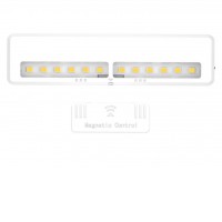 CABINET Svítidlo s magnetickým senzorem pohybu pro osvětlení skříně, základna kov, povrch bílá, difuzor plast opál, LED 0,8W, 50lm, neutrální 4000K, baterie 3,7V, IP20, rozměry 118x29x12mm, micro USB napájení.
