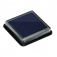 TERRACE Solární svítidlo, těleso plast černá, krycí plast čirý, LED 1,5W, 30lm, neutrální 4000K, Ra80, baterie 3,7V, IP68, tř.1, rozměry 110x110x22mm
