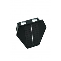 WALL Nástěnné venkovní solární svítidlo, těleso plast černá, LED 2W, teplá 3000K, baterie 3,2 V/1300mAh, svícení cca 8-10hod, IP54, rozměry 130x45mm, soumrakový senzor večer roszvítí, ráno zhasne