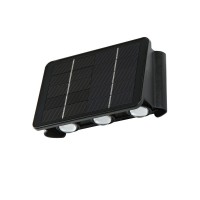 WALL Nástěnné venkovní solární svítidlo, těleso plast černá, LED 2W, teplá 3000K, baterie 3,2 V/1300mAh, svícení cca 8-10hod, IP54, rozměry 170x110x85mm, soumrakový senzor večer roszvítí, ráno zhasne