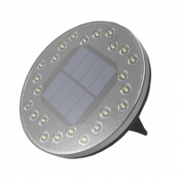 CUTE Zemní svítidlo, SADA 4ks, těleso plast černý, krycí plast čirý, LED 0,048W, 10lm, neutrální 4000K, 230V, IP68, rozměry d=112mm, h=121mm, napájení solární panel, vč. bodce do záhonu.