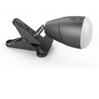 KLIP Stolní lampa s klipem, skřipcem, nastav. směr svícení, těleso kov, povrch černá, dif plast, LED 5W, 140lm, neutrální 4000K, stmív ve 3 krocích, 3,7V Lithiová baterie 5000mAh, IP20,. rozměry 210x120x75mm, USB nabíjení.