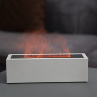 IMMAX FLAME Aroma difuzér a zvlhčovač vzduchu s imitací plamene (žlutá/modrá), povrch bílá, 10W, objem nádoby 200ml, výstup mlhy: přibližně 30-40 ml/hod, 5V, rozměry 320x85x86mm.