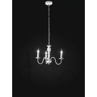 DALE Závěsné svítidlo, lustr, 3 ramena, těleso kov, povrch bílá mat, pro žárovku 3x40W, E14, 230V, IP20, rozměry d=470mm, h=320mm, vč závěs řetězu h=1500mm, lze zkrátit.