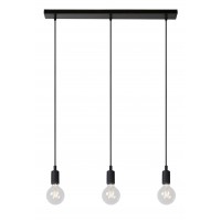 FIX Závěsný kabel s objímkou, těleso plast, povrch černá, pro žárovku 3x60W, E27, 230V, IP20, tř.1. rozměry: základna šířka l=750mm, výška závěs kabelu h=1125mm, lze zkrátit.