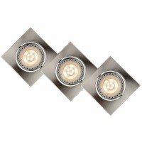 FOCUS-LED SADA 3ks - Stropní podhledové svítidlo čtvercové. výklopné +-40°, těleso kov, LED 3x5W, GU10, teplá 3000K, 320lm, 230V, IP20, tř.1, rozměry 80x80x60mm, vč.sv.zdr.
