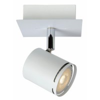 RILOU-LED Stropní svítidlo, nastevitelný směr svícení, těleso kov, povrch lak bílá mat se stříbrnými detaily, LED 1x4,5W, GU10, teplá 3000K, 320lm, 230V, IP20, tř.1. rozměry 100x100x150mm, vč.sv.zdr.