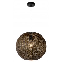 TAHAR Závěsné svítidlo, základna kov, stínítko kov, povrch černá, pro žárovku 1x60W, E27, 230V, IP20, rozměry d=380mm, vč. závěs kabelu h=1620mm, lze zkrátit.