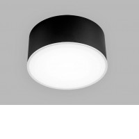 BUTTON Stropní, přisazené svítidlo, těleso kov, povrch černá/bílá, dif plast opál, LED 6-12W/12W, přepín. CCT teplota teplá 3000K-neutrální 4000K, stmív. DALI-PUSH/TRIAC dle typu, vyzař. úhel 160°, 230V, IP20, rozměry d=150mm, h=72mm.