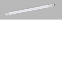 LEO Stropní přisazené prachotěsné svítidlo, koncové/průběžné svítidlo, těleso plast bílá, difuzor plast opál, LED 40W, přepín. CCT teplota teplá 3000K-denní 5700K, Ra80, IK08, 230V, IP66, rozměry 1200x57x70mm.