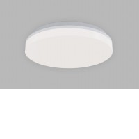 ROUND Stropní nouzové přisazené svítidlo, pro trvalé i nouzové svícení, záloha 3h, těleso plast bílá, difuzor plast opál, LED 23W, 2300lm, přepín. nast. teplota CCT teplá 3000K-neutrální 4000K, Ra90, 230V, IP54, rozměry d=280mm, h=53mm.