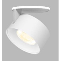 KLIP LED 11W Stropní podhledové bodové svítidlo, nastavitelný sklon svícení 90°, těleso hliník, povrch bílá/černá/chrom, LED 1x11W/770lm, teplá 3000K, vyzař úhel 30°, Ra80, 230V, IP20, rozměry d=77mm, výška: 77mm