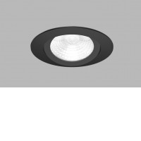MAX Stropní podhledové bodové svítidlo, výklopné +-30°, těleso hliník, černá/bílá, LED 8W, 735lm, teplá 3000K/neutrální 4000K, stmív. Casambi/TRIAC, vyzař. úhel 60°, Ra90, 230V, do koupelny IP65, rozměry d=80mm, h=30mm.