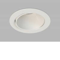 ZERO Stropní podhledové bodové svítidlo, výklopné +-30°, těleso plast černá/bílá, LED 8W, 880lm, CCT nast. teplota teplá 3000K-neutr 4000K, Ra90, stmív. TRIAC, 230V, IP54, rozměry d=106mm, h=84mm.
