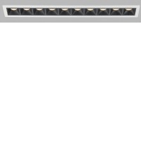 LINEAR Podhledové zápustné svítidlo, těleso hliník, povrch bílá, difuzor plast, LED 10x2W, 1650lm, teplá 3000K, stmív. dle typu, 230V, IP20, rozměry 280mm x 45mm