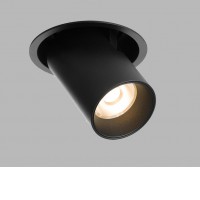 HIDE Stropní podhledové bodové svítidlo, nastav. směr svícení, vyklopení až 90°, hliník, černá/bílá, LED 20W, 1800lm, teplá 3000K/neutrální 4000K, stmív. dle typu, vyzař. úhel 50°, UGR<19, Ra90, 230V, IP20, rozměry d=100mm, h=111mm.