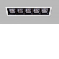 TECO Podhledové zápustné bodové svítidlo, těleso hliník, povrch bílá a černá, difuzor plast, LED 5x3W, 1500lm, neutrální 4000K, stmívání dle typu, 230V, IP20, rozměry 205x55mm.