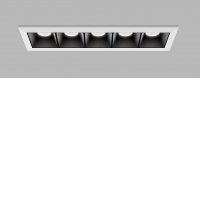 LINEAR Podhledové zápustné svítidlo, těleso hliník, povrch černá, rámeček bílá/černá, LED 2x2W/5x2W, přepín CCT teplota teplá 3000K-neutrální 4000K, stmív. dle typu, Ra90, UGR<19, 230V, IP20, rozměry dle typu.