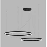 CIRCLE P-Z Závěsné svítidlo, těleso kov, černá/bílá, dif plast opál, LED 104W, 9260lm, přepín. CCT teplota teplá 3000K-neutr 4000K, stmív. DALI-PUSH/DALI/TRIAC/Casambi/RF/Zigbee, 230V, IP20, d=600+800mm, vč závěs lanka l=2500mm, lze zkr.