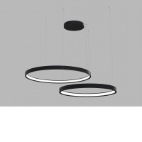 CIRO Závěsné svítidlo, těleso hliník, povrch bílá/ černá/zlatá, difuzor plast opál, LED 100W, 7000lm, nast.teplota CCT teplá 3000K-neutrální 4000K, dle typu stmív, 230V, IP20, tř.1, rozměry d=600+800mm, vč závěs lanka l=2500mm, lze zkr