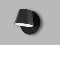 KOTO Nástěnná lampa, základna hliník, povrch bílá/černá, difuzor plast opál, LED 6W, 300lm, teplá 2700K, Ra80, 230V, IP20, rozměry d=118mm, vč vypínače.