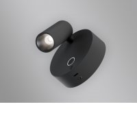 ELFY Nástěnná bodová lampa, základna hliník, povrch bílá/černá/černá a zlatá, LED 3,5W, 210lm, teplá 2700K, Ra90, 230V, IP20, rozměry d=85mm, základna obsahuje USB připojení vč dotyk vypínače