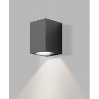ROMY Nástěnné venkovní svítidlo, základna hliník, povrch černá antracit, difuzor sklo opál, pro žárovku 1x35W, GU10, 230V, IP65, rozměry 70x100x78mm, svítí dolů