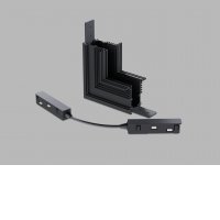 MAG IN CORNER Rohová L spojka 90°, vertikální odbočení, vestavného magnetického systému, materiál hliník, povrch černá/bílá, stmívání DALI, 48V, rozměry 135x135mm.