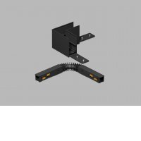 MAG II Rohová L spojka 90°, horizontální odbočení, stropního magnetického systému, materiál hliník, povrch černá/bílá, stmívání DALI, 48V, rozměry 68x53x68mm.