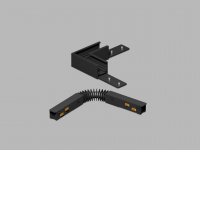 MAG II LOW Rohová L spojka 90°, horizontální odbočení, stropního magnetického systému, materiál hliník, povrch černá/bílá, stmívání DALI, 48V, rozměry 68x27x68mm.