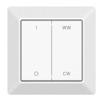 - Nástěnný ovladač ZigBee 3.0, pro smart osvětlení  fce zap/vyp, stmívání, nastavení teploty světla CCT, pro 1 skupinu, rozměry 80x80x10mm, napájení baterie, dosah až 30m