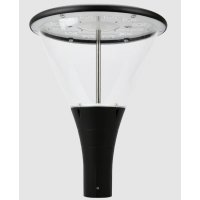 CISCO 30W/60W, IP66 Veřejné parkové osvětlení, těleso hliník, povrch černá, krycí plast čirý, LED 30W/4500lm, 60W/9000lm, neutrální 4000K, Ra80, ULOR 10%, 230V, IP66, IK08, rozměry hlavice d=450mm, h=577mm, montáž na stožár d=60mm