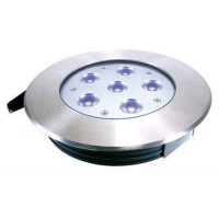 RGB FLAT Zemní svítidlo, těleso hliník, rámeček nerez, 6x2W (12W) LED barevná RGB (červená, zelená, modrá), vyzařovací úhel symetrický 30°, 24V DC, IP67, rozměry d=175mm, h=40mm