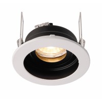 ENIF Podhledové stropní svítidlo, výklopné +-35°, materiál hliník, povrch vnější bílá, vnitřní černá, pro žárovku 1x35W, GU5,3, 12V, IP20, tř.3, rozměry d=100mm, h=40mm