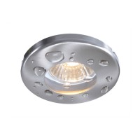 RECESSED IP54 Podhledové stropní svítidlo, materiál nerez, povrch brošený, krycí sklo čiré, pro žárovku 1x35W, GU5,3, 12V, IP54, tř.3, rozměry d=85mm, h=35mm