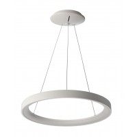 MEROPE Závěsné svítidlo, těleso hliník, povrch bílá/kávová, difuzor plast opál, LED 35W, 2990lm, teplá 3000K, 230V, IP20, tř.1, rozměry d=480mm, vč závěs lanka l=1500mm, lze zkrátit.