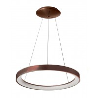 MEROPE Závěsné svítidlo, těleso hliník, povrch bílá/kávová, difuzor plast opál, LED 35W, 2990lm, teplá 3000K, 230V, IP20, tř.1, rozměry d=480mm, vč závěs lanka l=1500mm, lze zkrátit.